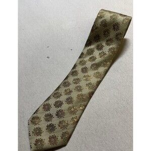 TOMMY BAHAMA Tie Men's 100% Silk Floral Beige Palm Tree Beach Vacation Hand Made